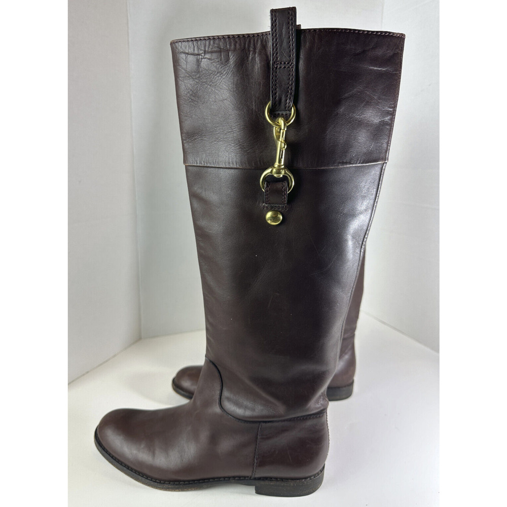 Coach Martta Tall Riding Boots Brown Leather Shoes Women's Size 8.5 B - Picture 3 of 16